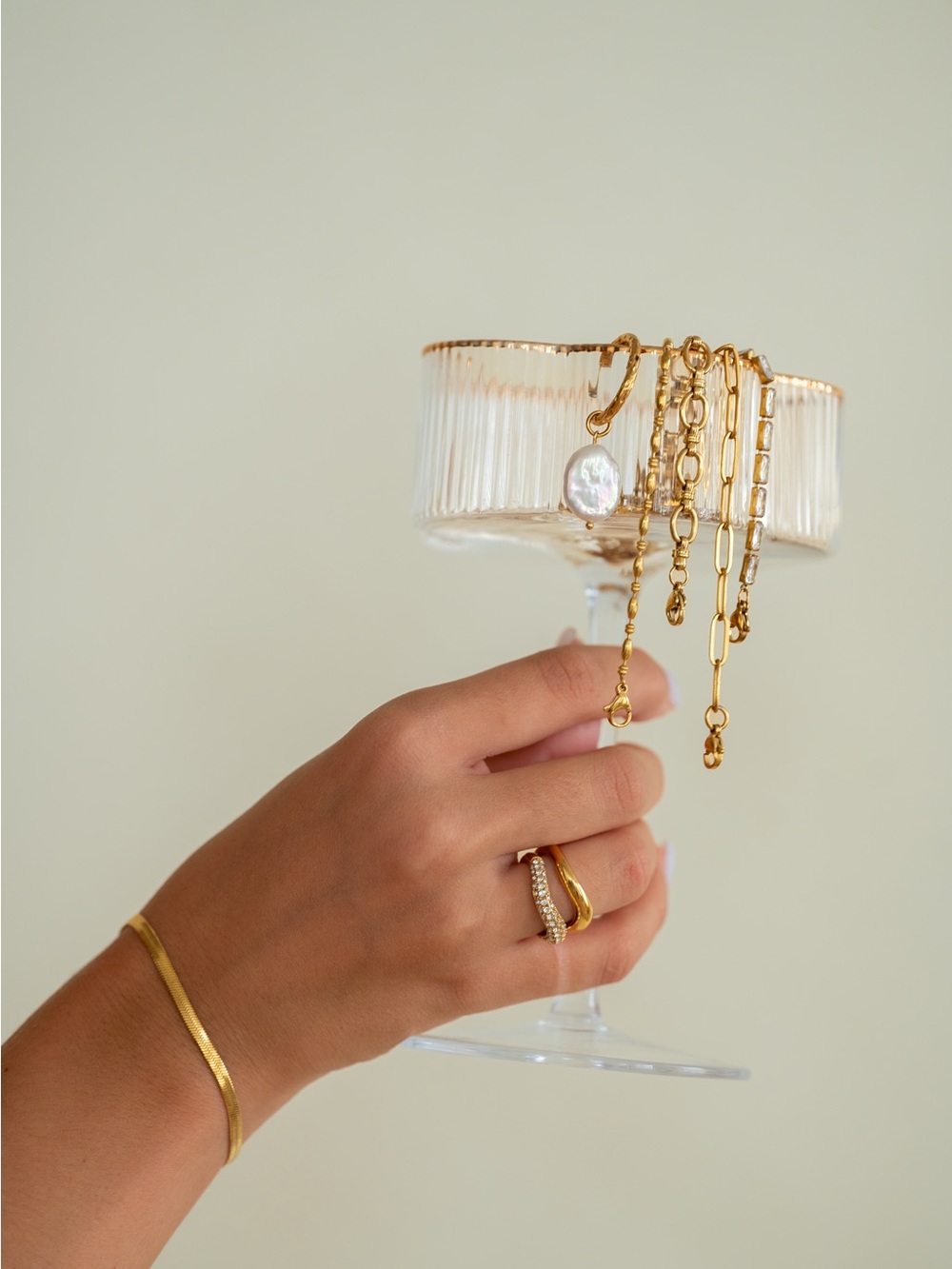 Minimalist Gold Herringbone Bracelet | Waterproof Stainless Steel Bracelet